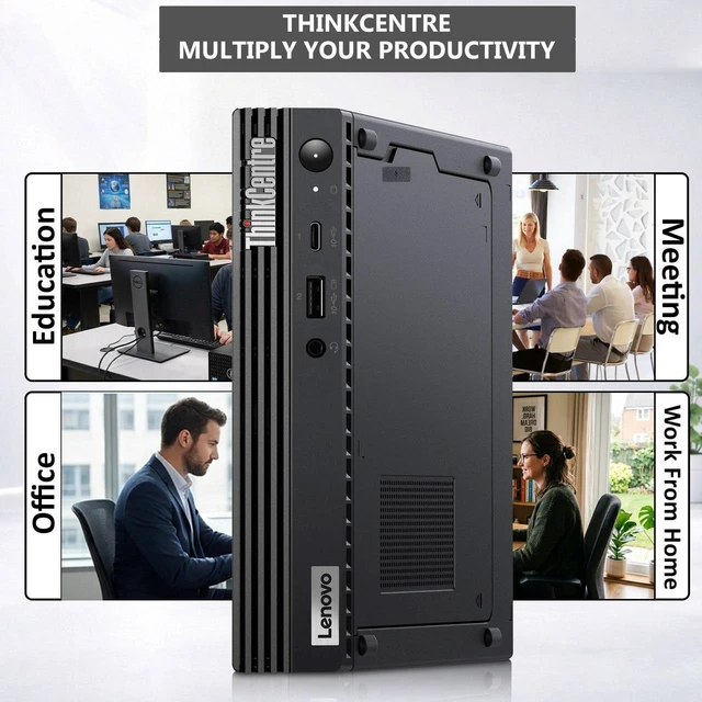 Alt view image 4 of 5 - Lenovo ThinkCentre M80q Tiny | Intel Core i5-10th Gen | 128GB SSD, 16GB DDR4 Ram, Wired Keyboard & Mouse | Windows 11 Pro, Mini Desktop PC