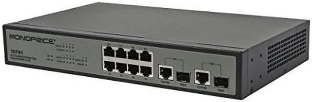 Main image of Monoprice 110741 8FE+2 Combo-Port Gigabit Ethernet SNMP Switch