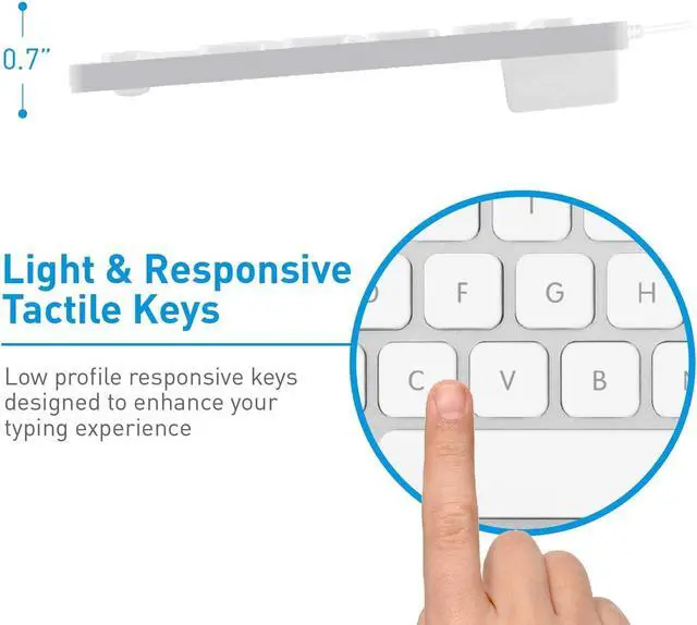 Alt view image 4 of 7 - Macally USB Mini Keyboard for Mac and Windows PC - 78 Scissor Switch Keys with 13 Shortcut Keys - Compact & Small Keyboard That Saves Spaces and Looks Great - Plug and Play Mac Keyboard - Aluminum