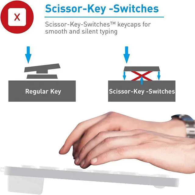 Alt view image 7 of 7 - Macally USB Mini Keyboard for Mac and Windows PC - 78 Scissor Switch Keys with 13 Shortcut Keys - Compact & Small Keyboard That Saves Spaces and Looks Great - Plug and Play Mac Keyboard - Aluminum