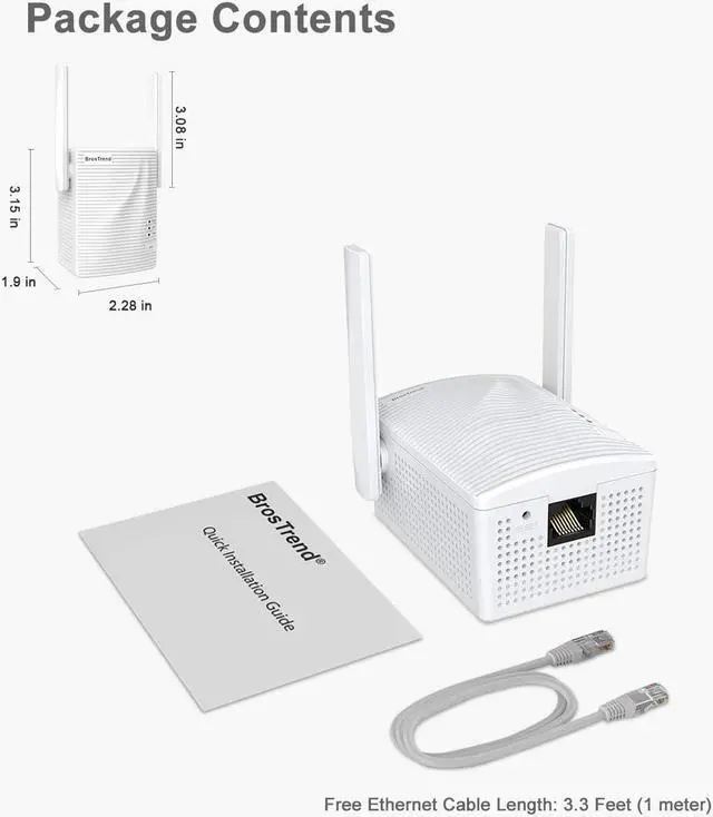 Alt view image 7 of 7 - BrosTrend AC1200 Ethernet-2-WiFi Universal Wireless Adapter for Printer, Smart TV, Blu-Ray Player, Game Console, PS4, Xbox