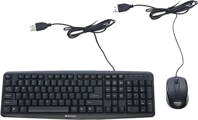 Main image of Slimline Corded USB Keyboard and Mouse-Black