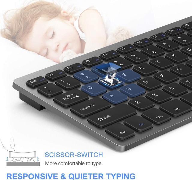 Alt view image 3 of 7 - Compact Wireless Keyboard Mouse, 2.4GHz Ultra Thin Small Wireless Keyboard Mouse Combo for Desktop, Laptop (Black and Gray)