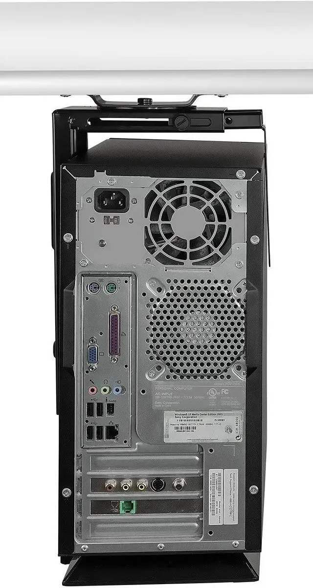 Alt view image 4 of 7 - Mount-It! CPU Under Desk Mount Bracket - Computer Tower Wall and Under Counter Holder, 360 Degree Swivel Adjustable Height and Width Wall-Mountable