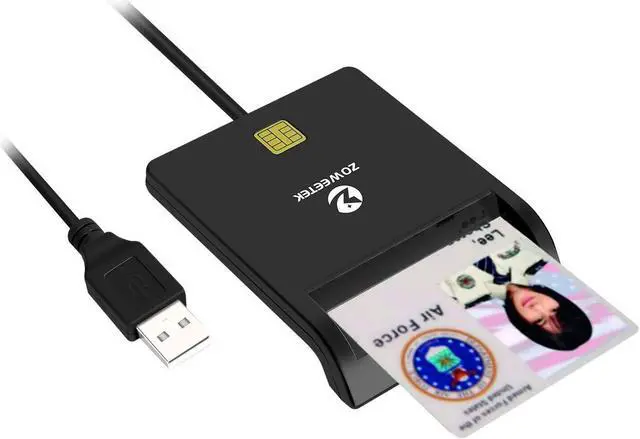Main image of ZOWEETEK Smart Card Reader DOD Military USB Common Access CAC, Compatible with Windows, Mac OS and Linux