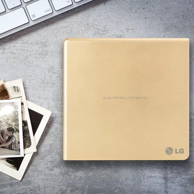 Alt view image 11 of 15 - LG External CD / DVD Rewriter With M-Disc Mac & Surface Support (Gold) - Model GP65NG60