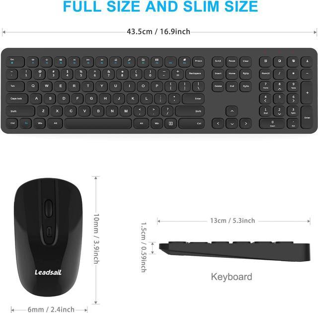 LeadsaiL Wireless Keyboard and Mouse, Wireless Mouse and Keyboard