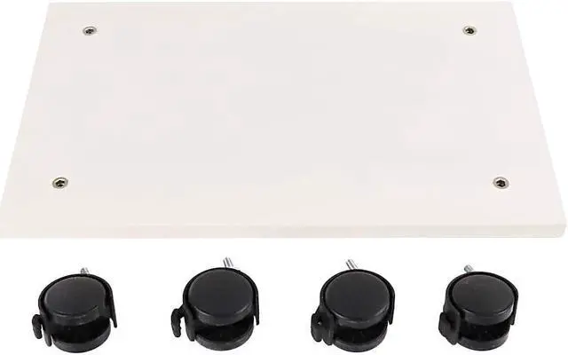 Alt view image 5 of 5 - CPU Stand PC Cart Holder, Mobile Computer Tower Stand with 4 Caster Rolling Wheels Bamboo Desktop Floor Stand (Oak)…