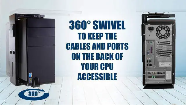 Alt view image 5 of 7 - Mount-It! Adjustable Under Desk Computer Mount with Anti-Theft Screw, CPU Holder with Sliding Track and 360 Deg Swivel for Desktop Computer Towers, 22 Lb Load Capacity