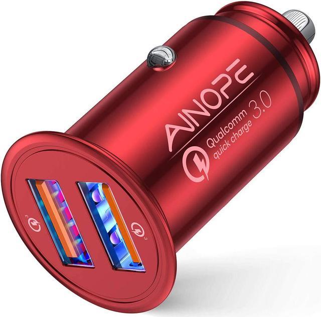 AINOPE USB Car Charger, [Dual QC3.0 Port] 36W/6A [All Metal] Fast