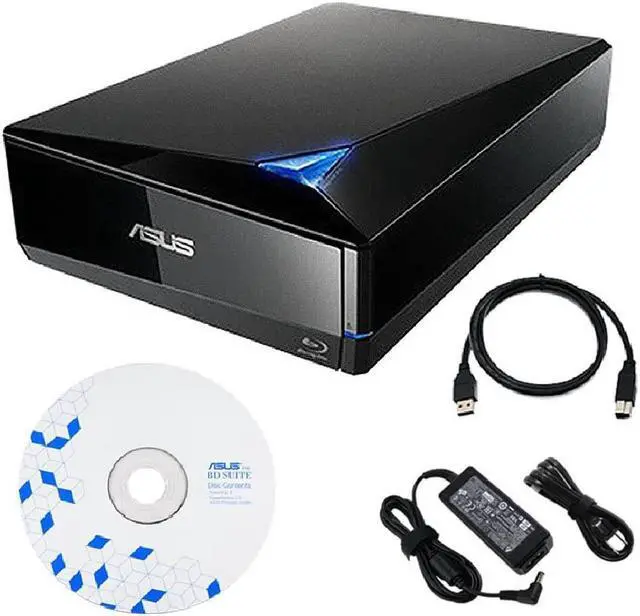 Main image of Asus BW-16D1X-U 16x External Blu-ray BDXL Drive with BD Suite Disc USB 3.0 Cable Power Adapter and Cord