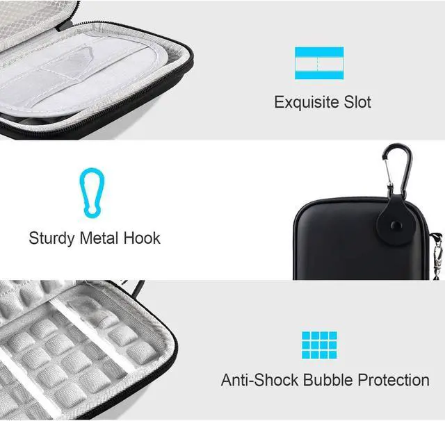 Alt view image 3 of 7 - Hard Drive Carrying Case for  WD Elements/WD My Passport/WD My Passport Ultra Portable External Hard Drive HDD 1TB 2TB 4TB 5TB 6TB USB 3.0 Protective Storage Travel Bag Black