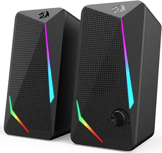 Main image of Redragon GS510 Waltz RGB Desktop Speakers, 2.0 Channel PC Computer Stereo Speaker with 4 Colorful LED Backlight Modes, Enhanced Bass and Easy-Access Volume Control, USB Powered w/ 3.5mm Cable