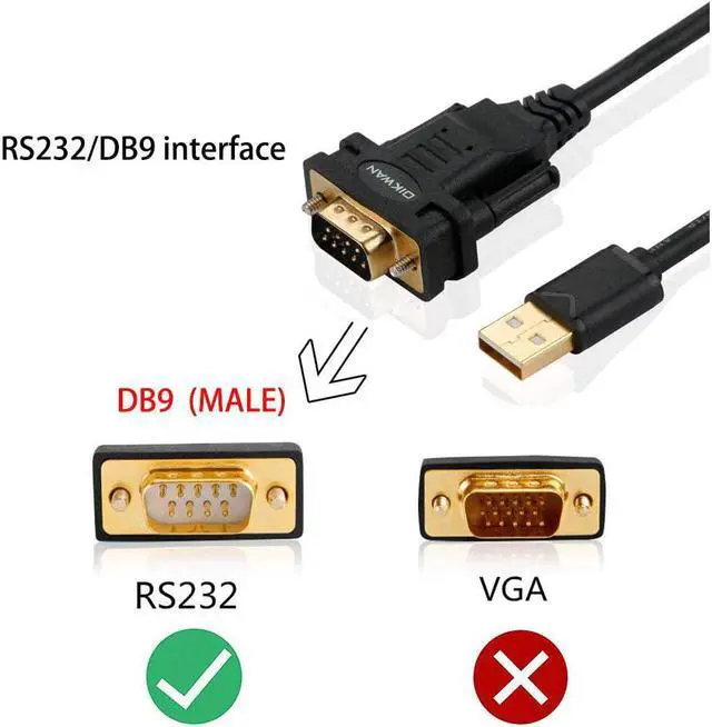 Alt view image 3 of 7 - USB to RS232 USB Serial Adapter with FTDI Chipset USB 2.0 to Male DB9 Serial Cable for Windows 11 10 8 7 Vista XP 2000 Linux and Mac OS(6ft)