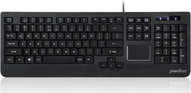 Main image of Perixx PERIBOARD-513II Wired USB Keyboard with Touchpad, Membrane Key Trackpad Keyboard with 10 Hot Keys, Black, Full US Layout