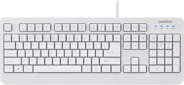 Main image of Perixx PERIBOARD-517 Wired Washable USB Keyboard, Certified with IP 65 Level, White, US English Layout