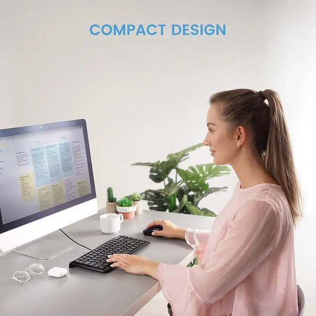 Alt view image 6 of 14 - Perixx PERIBOARD-407B US, Wired USB Mini Keyboard with 11 Hot Keys - Glossy Black - US English Layout