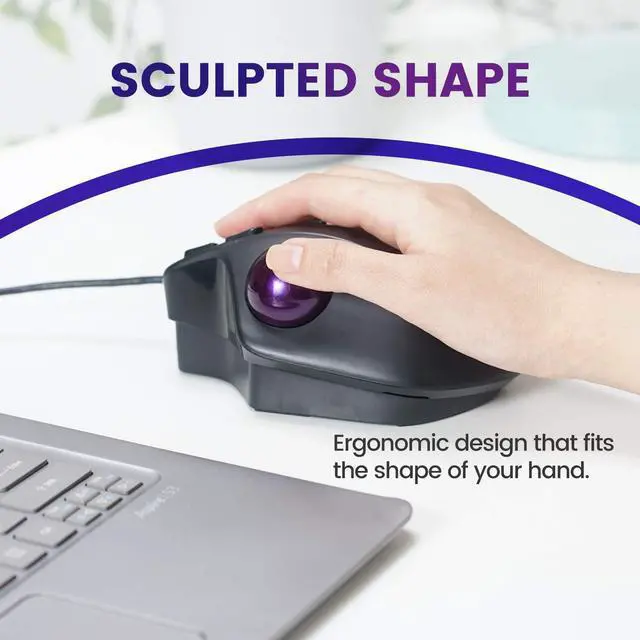 Alt view image 5 of 7 - Perixx PERIMICE-520 Wired USB Ergonomic Programmable Trackball Mouse, Adjustable Angle, 8 Button Design, Black (PM-520-11447)