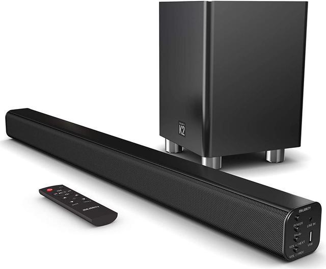 ude af drift Elektrisk Musling Majority K2 Bluetooth Sound Bar with Wireless Subwoofer, Home Audio System  for TVs/Smart TVs, Monitor, Flat Screen, for Gaming and Home Theater with  RCA, HDMI ARC, Optical and USB Connection Speakers -