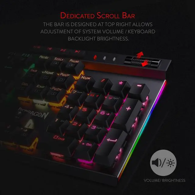 Alt view image 5 of 7 - K580 VATA RGB LED Backlit Mechanical Gaming Keyboard with Macro Keys & Dedicated Media Controls, Hot-Swappable Socket, Onboard Macro Recording (Blue Switches)