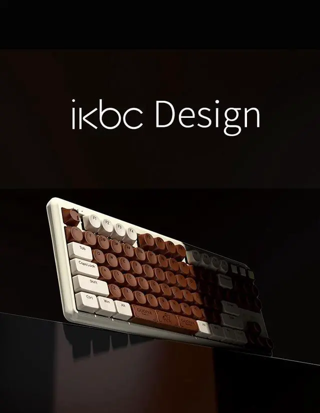 Alt view image 4 of 4 - iKBC X GODIVA chocolate Bluetooth and 2.4G Wireless Dual Connectivity Modes mechanical gaming keyboard TTC Red switch 87 keys PBT keycaps