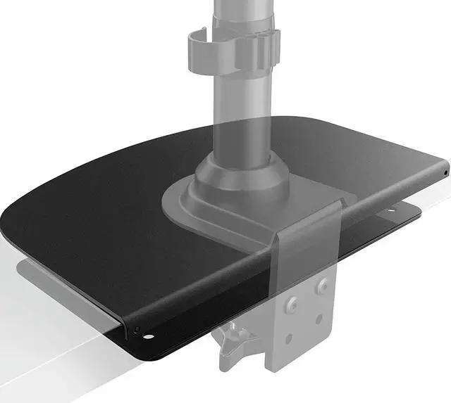 Main image of HUANUO Steel Monitor Mount Reinforcement Plate for Thin, Glass and Other Fragile Tabletop, Steel Bracket Plate Fits Most Monitor Stand C Clamp Installation