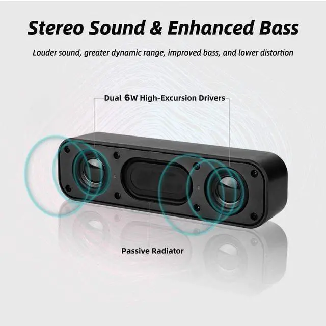 Alt view image 2 of 5 - USB Computer Speakers,Laptop Speakers Wired USB Powered,Portable Mini Sound Bar PC Speakers for Windows PC,Desktop Computer,Laptops and Checkout Counter with Stereo Sound