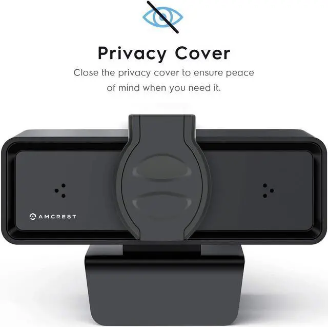 Alt view image 3 of 7 - Amcrest 1080P Webcam with Microphone & Privacy Cover, 2 Noise-Cancelling Mics, USB Webcams for Desktop/Laptop PC Computer, Web Cam for Calls, Conference, Zoom, Skype, Online Classes, Meetings AWC2198
