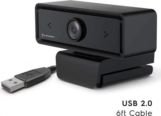 Alt view image 6 of 7 - Amcrest 1080P Webcam with Microphone & Privacy Cover, 2 Noise-Cancelling Mics, USB Webcams for Desktop/Laptop PC Computer, Web Cam for Calls, Conference, Zoom, Skype, Online Classes, Meetings AWC2198