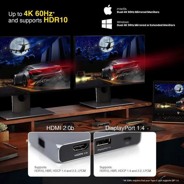 Alt view image 7 of 7 - CalDigit USB-C 10Gb/s SOHO Dock - Up to 4K 60Hz, HDMI 2.0b, DisplayPort 1.4, 10Gb/s USB A & USB C, UHS-II microSD and SD Card Readers, Bus Power and Passthrough Charging, Steam Deck Compatible