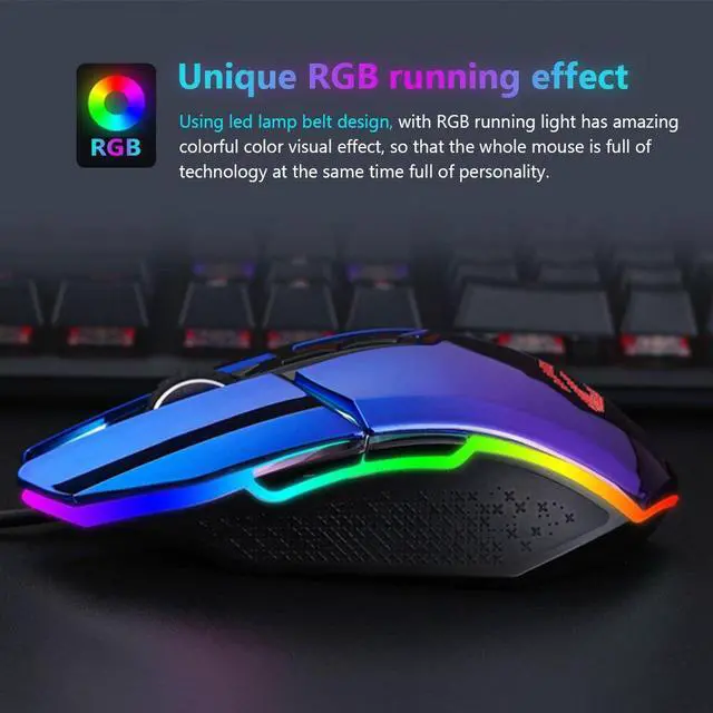 Alt view image 4 of 4 - Dareu EM915 rgb gaming mouse pmw3336 8000 dpi 50 million life 7 button mice with omni-directional kbs buttons trigger for player