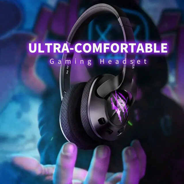 Alt view image 2 of 6 - EKSA USB Gaming Headset - 7.1 Surround Sound Headphones with Breathable Earmuffs - Noise Cancelling Mic - Gaming Headphones for PC, PS4, Xbox One S/X, Nintendo Switch, Android