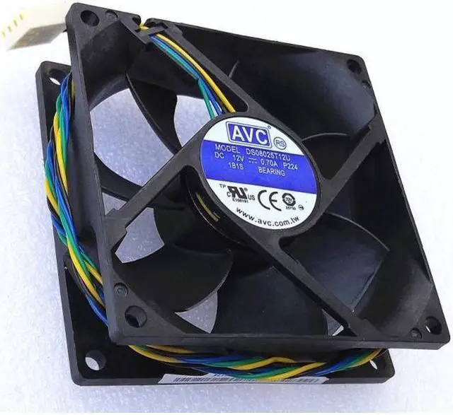 Alt view image 2 of 4 - New genuine AVC 8025 8CM fan 4-line ball DS08025T12U 12V 0.70A 4Pin