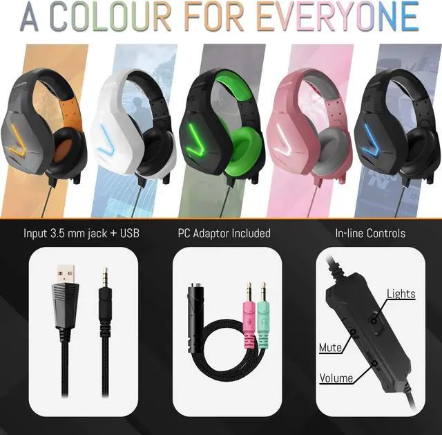 Alt view image 7 of 7 - Orzly Gaming Headset (Green) for PC and Gaming Consoles PS5, PS4, Xbox Series X | S, Xbox ONE, Nintendo Switch & Google Stadia Stereo Sound with Noise Cancelling mic - Hornet RXH-20 Sagano Edition