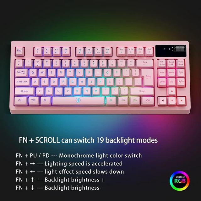 ZJFKSDYX C87 Wireless Gaming Keyboard and Mouse Combo, LED Backlit  Rechargeable 3800mAh Battery, Mechanical Feel Anti-ghosting Keyboard + 7D  3200DPI ...