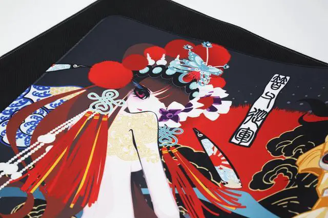 Alt view image 4 of 7 - Varmilo Extra Large Mulan Beijing Opera Desk Pad/Mat with Stitched Edges  Mouse Pad
