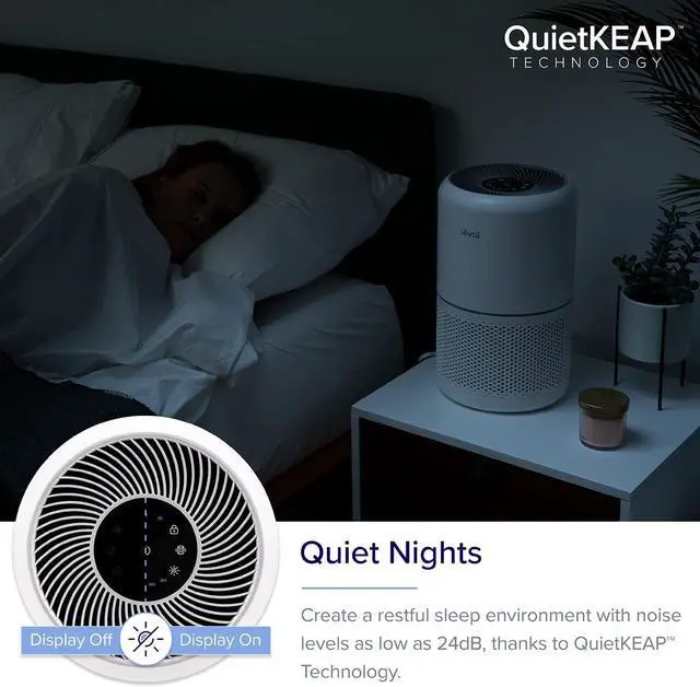 Alt view image 6 of 7 - LEVOIT Air Purifier for Home Allergies Pets Hair in Bedroom, H13 True HEPA Filter, 24db Filtration System Cleaner Odor Eliminators, Ozone Free, Remove 99.97% Dust Smoke Mold Pollen, Core 300, White