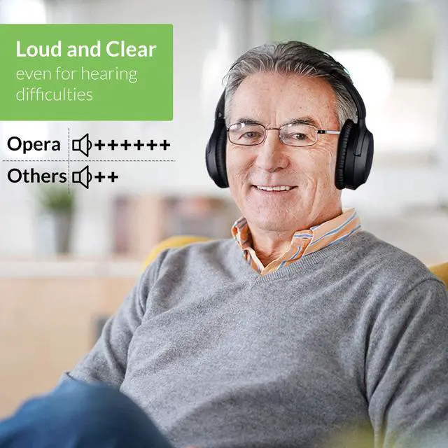 Alt view image 4 of 7 - Avantree Opera 35Hrs Comfortable Wireless Headphones for TV Watching with Bluetooth Transmitter & Charging Stand, 164FT Long Range, Passthrough, High Volume for Seniors & Hearing Impaired, Plug & Play