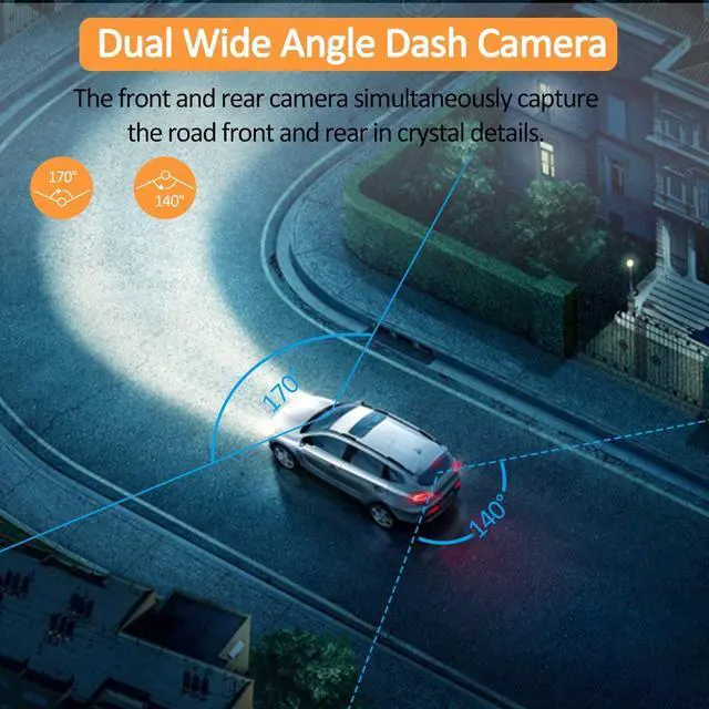 Alt view image 4 of 7 - Dash Cam for Cars Front and Rear 1080P Full HD in Car Camera Dual Lens Dashcam for Cars 170 Wide Angle with Loop Recording and G-Sensor