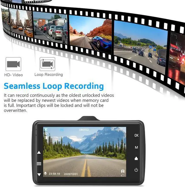 Alt view image 6 of 7 - Dash Cam Front with 32G SD Card, BOOGIIO 1080P FHD Car Driving Recorder 3' IPS Screen 170°Wide Angle Dashboard Camera Aluminum Alloy Case, WDR G-Sensor Parking Monitor Loop Recording Motion Detection