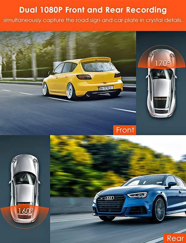Alt view image 3 of 7 - Vantrue S1 4K Dual Dash Cam, Front and Rear 1080P GPS Dash Camera for Trucks with 24 Hours Parking Mode, Enhanced Night Vision, Motion Detection, Super Capacitor, Single Front 60fps, Support 256GB Max
