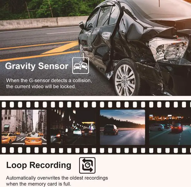 Alt view image 5 of 7 - Rexing V1 Basic Dash Cam 1080P FHD DVR Car Driving Recorder, 2.4" LCD Screen 170°Wide Angle, G-Sensor, WDR, Parking Monitor, Loop Recording