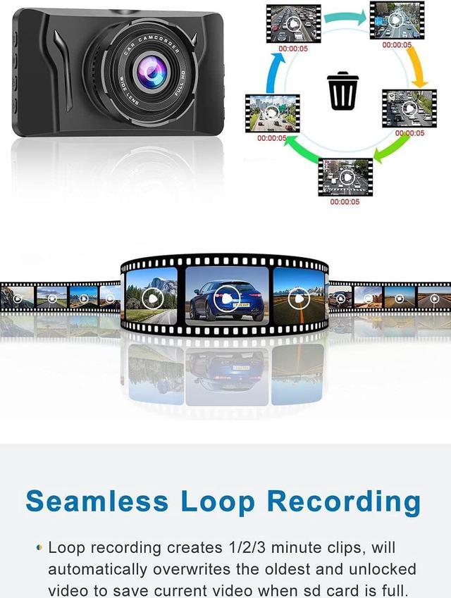 Alt view image 4 of 7 - Dash Cam for Cars 1080P FHD Car Dash Camera CHORTAU 2023 New Version Car Camera Recorder 3Inch Screen Dashboard Camera with 170° Wide Angle, Super Night Vision, WDR, Loop Recording, Parking Monitor
