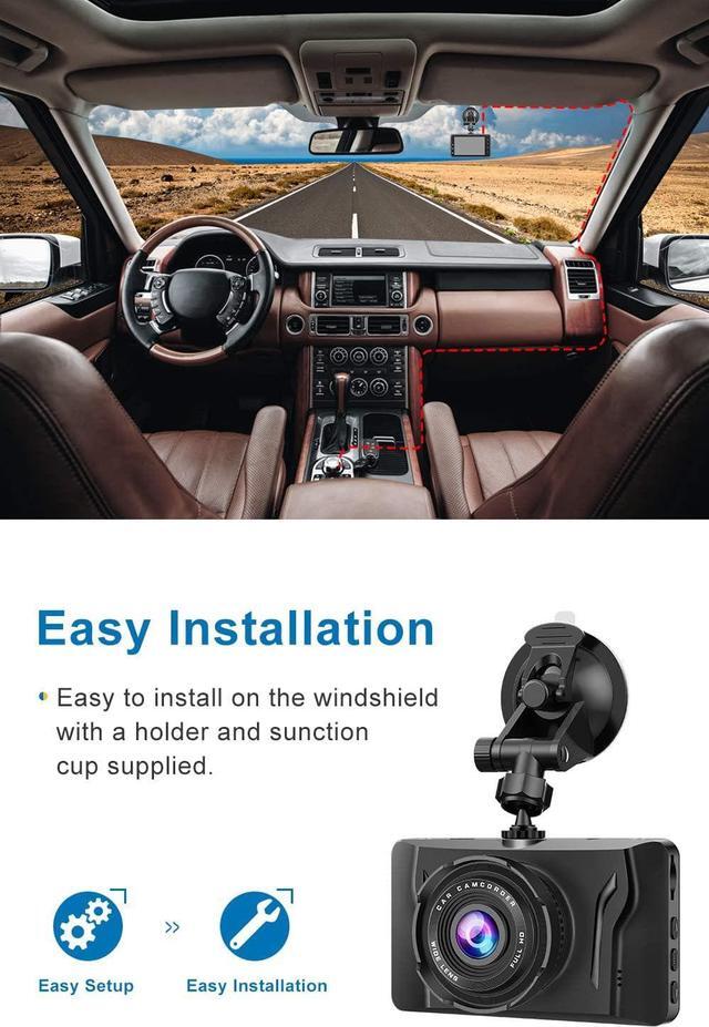 Alt view image 7 of 7 - Dash Cam for Cars 1080P FHD Car Dash Camera CHORTAU 2023 New Version Car Camera Recorder 3Inch Screen Dashboard Camera with 170° Wide Angle, Super Night Vision, WDR, Loop Recording, Parking Monitor