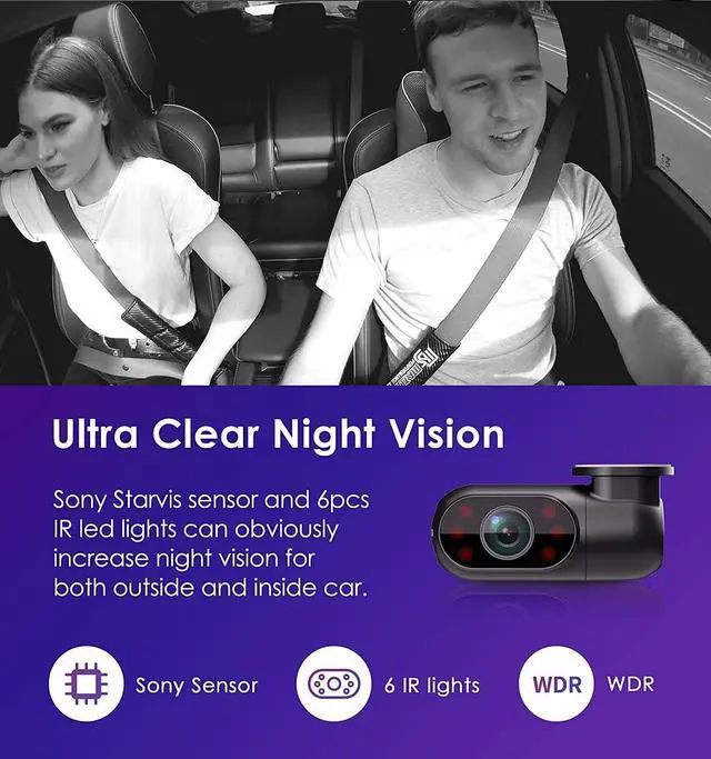 Alt view image 7 of 7 - 3 Channel Dash Cam WiFi GPS VIOFO A139, Front+Interior+Rear 1440P+1080P+1080P Triple Car Dash Camera, Anti-Glare CPL Filter, IR Night Vision, Supercapacitor, Parking Monitor, 256GB Supported