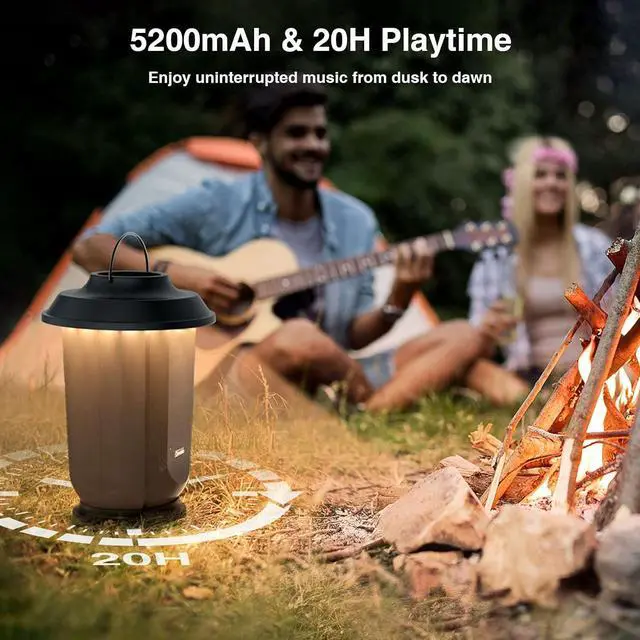 Alt view image 3 of 7 - Onforu Outdoor Bluetooth Speaker with LED Lights, 2 Pack Wireless Loud Stereo Sound Lantern Speakers, True Wireless Stereo Pairing Patio Speakers, Bluetooth 5.0, Christmas Party Speakers for Garden