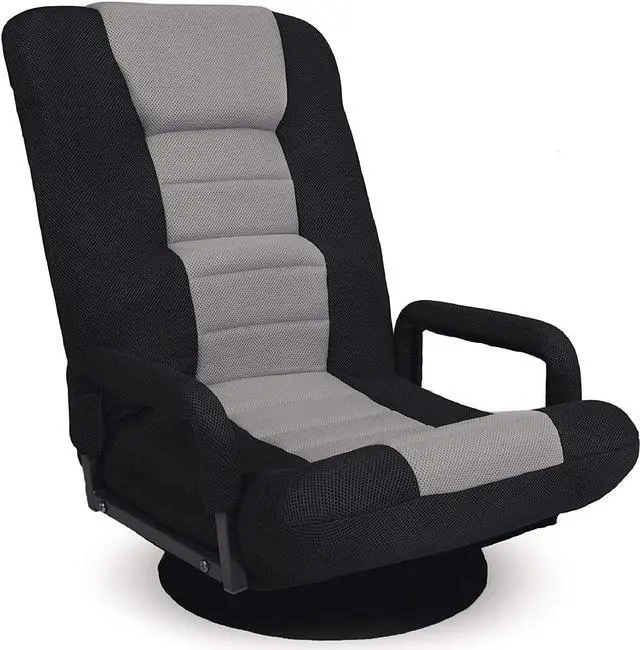 Main image of Best Choice Products Swivel Gaming Chair 360 Degree Multipurpose Floor Chair Rocker for TV, Reading, Playing Video Games w/Lumbar Support, Armrest Handles, Adjustable Foldable Backrest