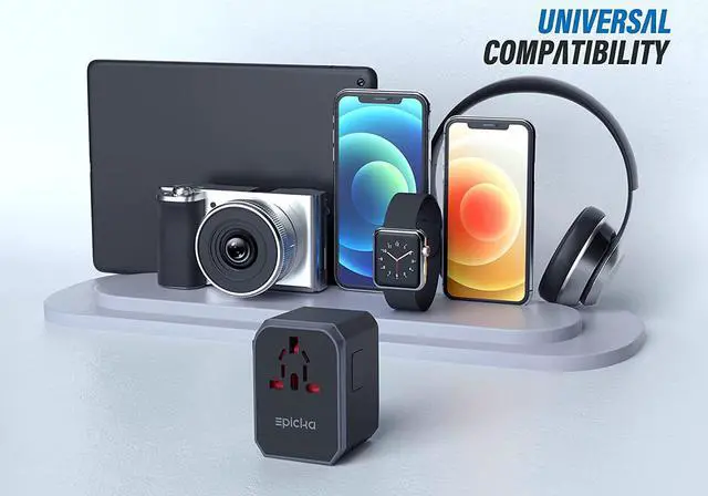 Alt view image 5 of 7 - Corn Universal Travel Adapter One International Wall Charger AC Plug Adaptor with 5.6A Smart Power and and 3.0A USB Type-C for USA EU UK AUS