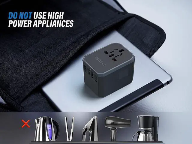 Alt view image 7 of 7 - Corn Universal Travel Adapter One International Wall Charger AC Plug Adaptor with 5.6A Smart Power and and 3.0A USB Type-C for USA EU UK AUS