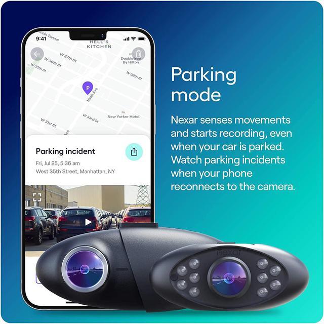 Alt view image 5 of 7 - Nexar Pro GPS, Dual Dash Cam System, New 2021 Model, SD Card Included, Road & Interior Recording, Unlimited Cloud Storage, Parking Mode, WiFi